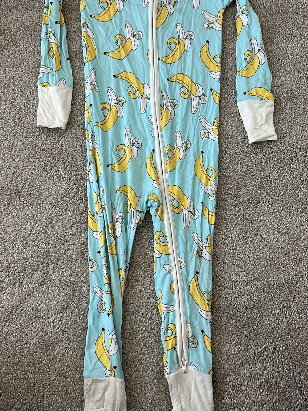 Little Sleepies Light Blue Banana-Print Footed One-Piece